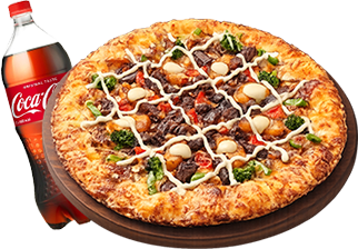 화이트 트러플 스테이크 뇨끼 치즈크러스트L + 콜라 1.25L 모바일쿠폰