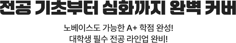전공 기초부터 심화까지 완벽 커버