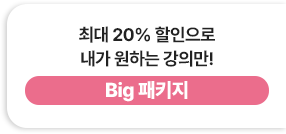 최대 20% 할인으로 내가 원하는 강의만! - Big 패키지