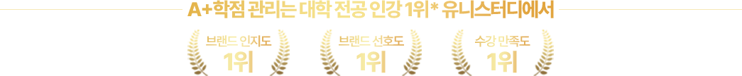 A+학점 관리는 대학 전공 인강 1위* 유니스터디에서
