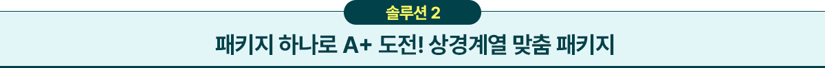 솔루션2 패키지 하나로 A+ 도전! 상경계열 맞춤 패키지